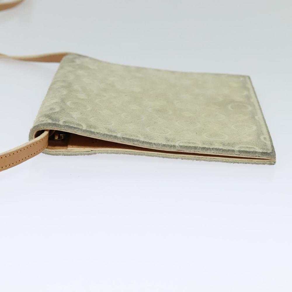 CELINE C Macadam Canvas Shoulder Wallet Suede White Auth 112493 - Picture 3 of 16